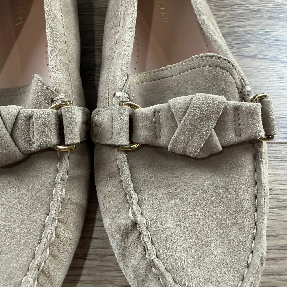 Cole Haan Womens Emmie Suede Driving Loafer Knot Irish Coffee Size 7.5 B Casual